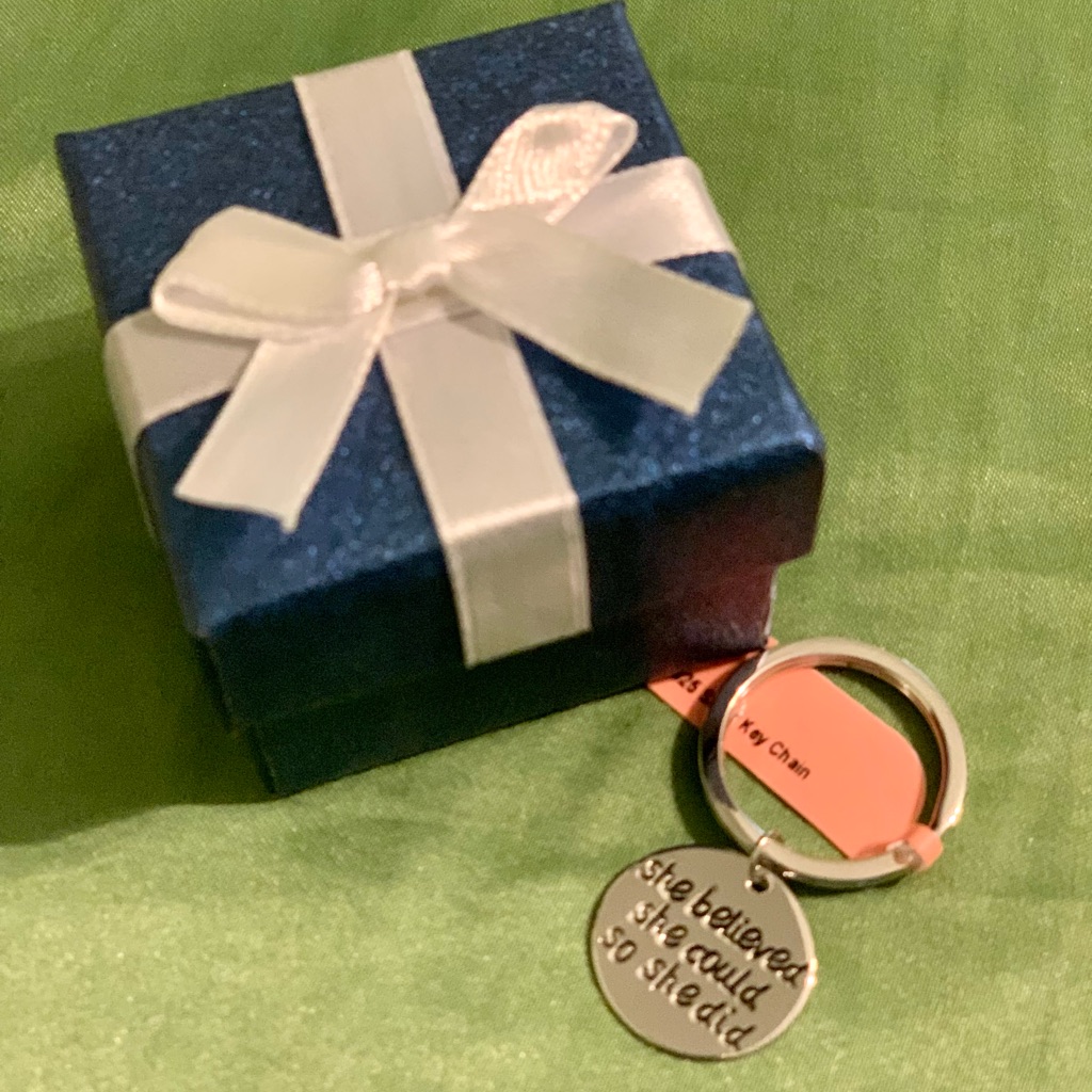 Sterling Silver Key Chain With “She Believed She Could So She Did” Charm - Nwt